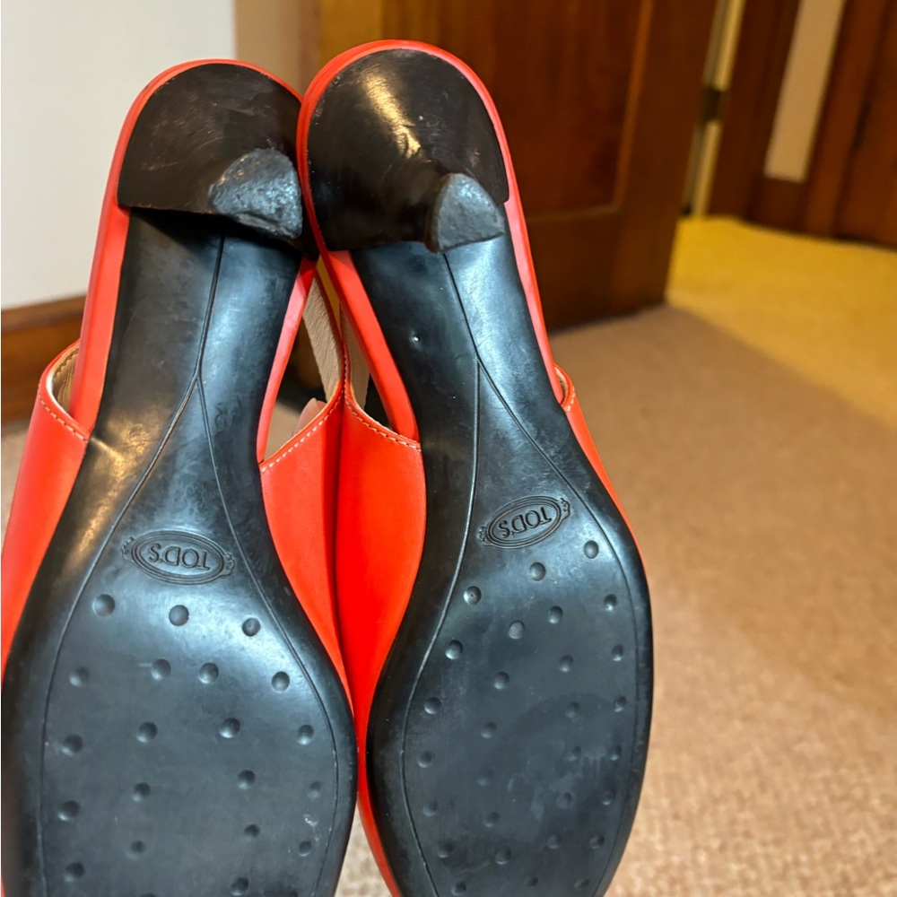 Tod’s Sling-Back Kitten Heels Size 8 38 Shoe with Buckle - Picture 5 of 9
